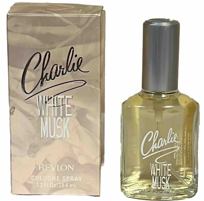 2 Bottles Charlie Revlon White Musk Cologne Spray 1.3 oz  boxed original, 90sx