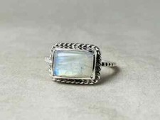 Rainbow Moonstone Ring,925 Sterling Silver Ring,Handmade Ring,All Sizes 3 to 14
