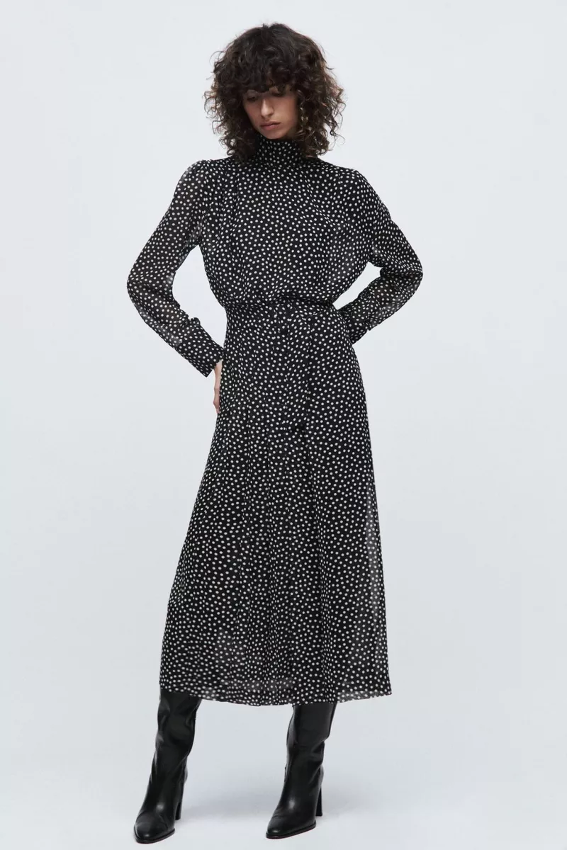 Zara polka dot print hot sale dress