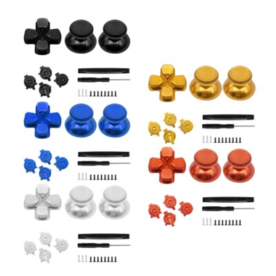 Metal Buttons Compatible with PS5(ABXY, with Thumb Grip & Chrome D-Pad),5 Colors