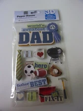 PAPER HOUSE 3D DAD STICKER SET~ WORLD'S GREATEST DAD