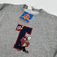 Vintage Looney Tunes Sweatshirt Mens Large Gray Taz Tasmanian Warner Bros 1997