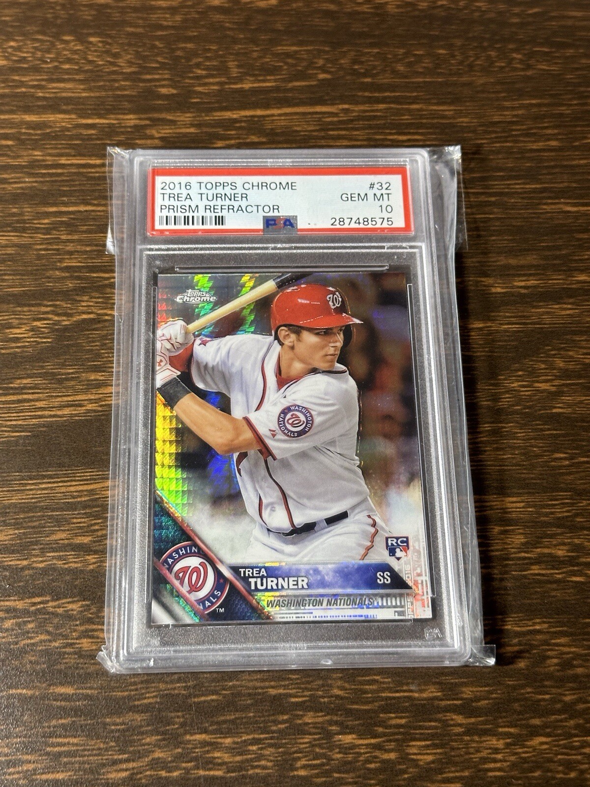 2016 Topps Chrome #32 Trea Turner Rookie Prism PSA 10!!🔥🔥