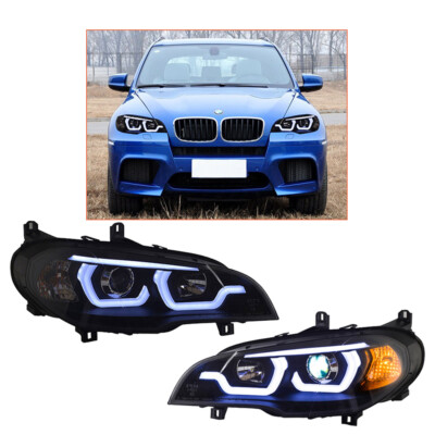 Headlight Assembly For BMW X5 E70 2007-2013 HID Projector LED DRL Replace OEM