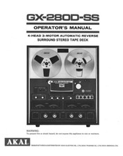 Akai GX-280D-SS Tape Deck Owners Instruction ...