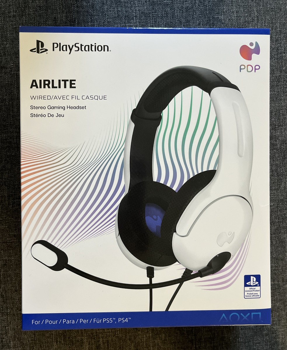 PlayStation Headset with Mic Compatible with PS5 PS4 PC AIRLITE by PDP  New