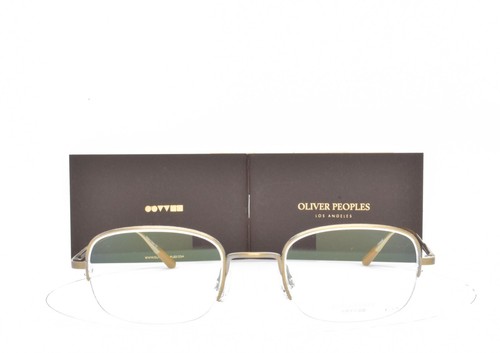 Oliver Peoples Eyeglasses Antique Gold JAPAN Half Rim Titanium WAINWRIGHT 5124 - Picture 2 of 5
