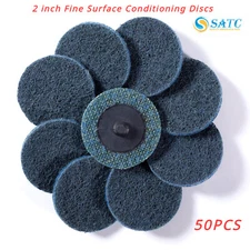 50PCS 2 inch Fine Surface Conditioning Discs Roll Lock Die Grinder Sanding Pads