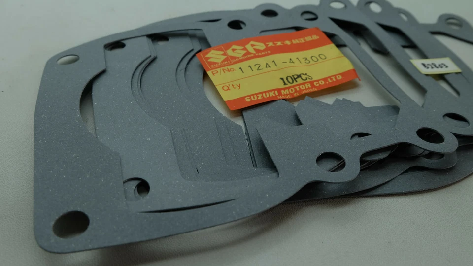 Junta de cilindro genuina Suzuki TS100 TS125 DS100 RM125 10 piezas OEM 11241-41300 Foto 4 de 4