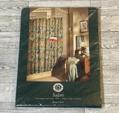 Windsor & Browne Shower Curtain Safari Pattern 72'' x 70'' VTG 1994 New Old Stock