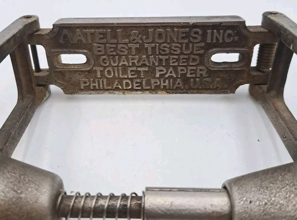 Soporte de papel higiénico antiguo/vintage AATELL & JONES PHIL soporte Art Deco Foto 2 de 4