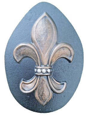 Fleur de lis mold embellishment cement plaster resin plastic mould 7.5  x 5 