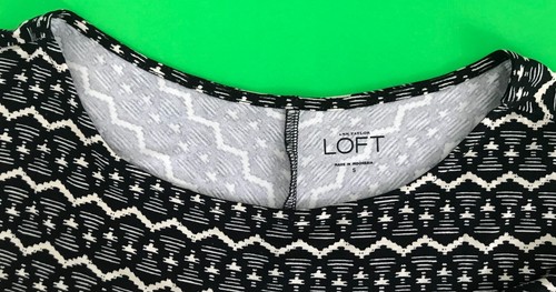 BLUSA MUJER ANN TAYLOR LOFT NEGRA Y MARFIL TALLA PEQUEÑA - A12/7 - Imagen 3 de 5