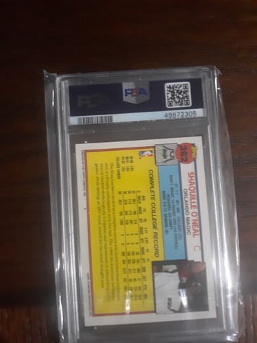 Shaquille O Neal RC 1992 93 Topps PSA 9 Mint Rookie HOF NBA Graded Card 
