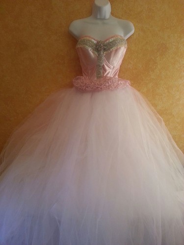 Grecian Garden Goddess Ethereal Pink & White Beaded Wreath Halo Bridal Headpiece - 第 5/10 張圖片