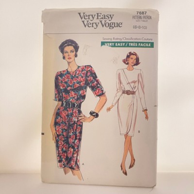 #7687 Vogue Misses Dress Sewing Pattern Size 6-10