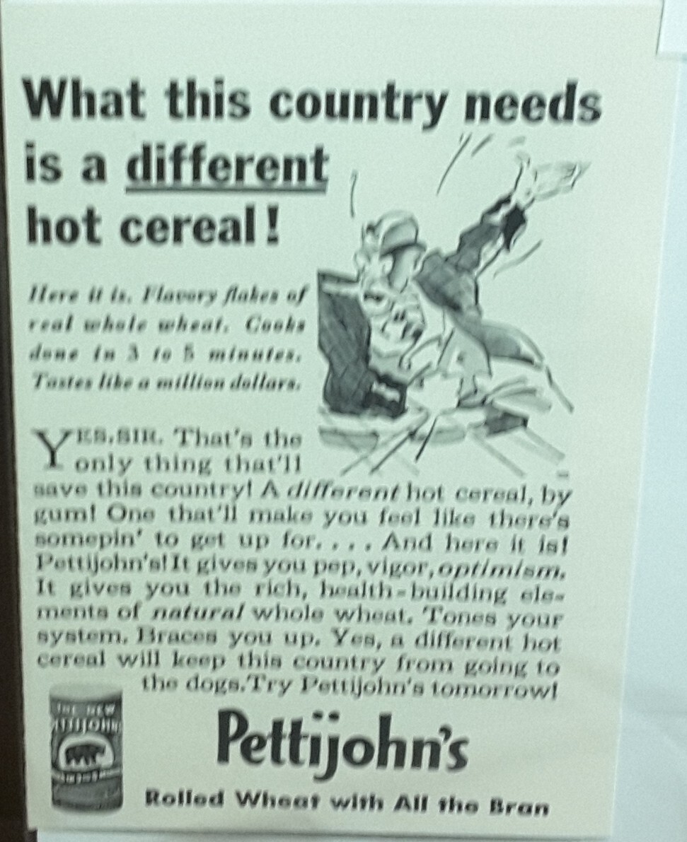 Antique 1930's Kitchen Breakfast Cereal - Pettijohns Rolled Wheat ...