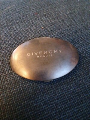 Antique GIVENCHY BEAUTY Brushed Metal Vintage Pocket Mirror 