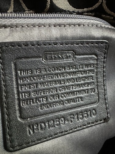 Bolso de hombro Coach Ashley Signature de cuero negro forrado de satén F15510 - Imagen 3 de 13