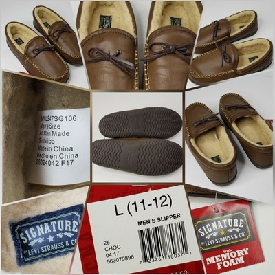 signature by levi strauss & co mens moccasin slippers