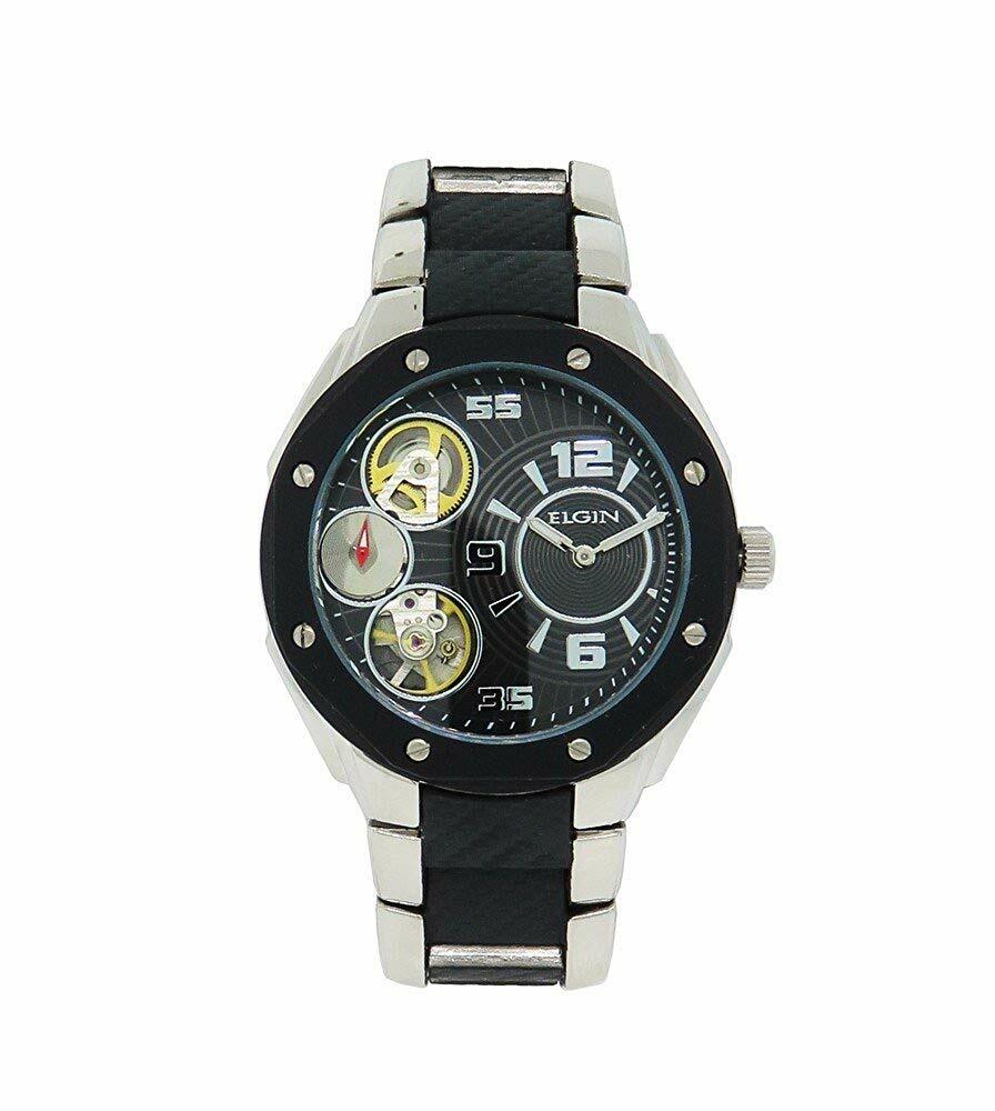 Elgin Man Automatic and Quartz, Silver-tone Sport Dress Watch