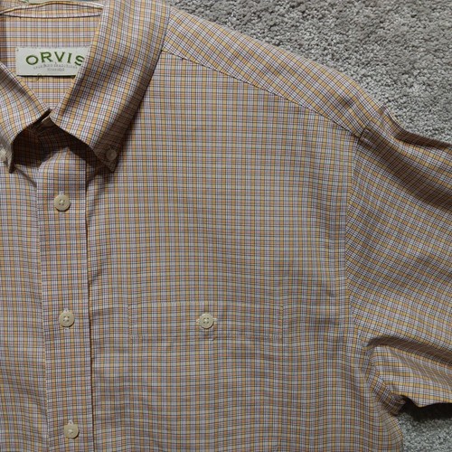 Orvis Shirt Mens Large Multi Plaid Check 100% Cotton Long Sleeve Button Down - Picture 4 of 11