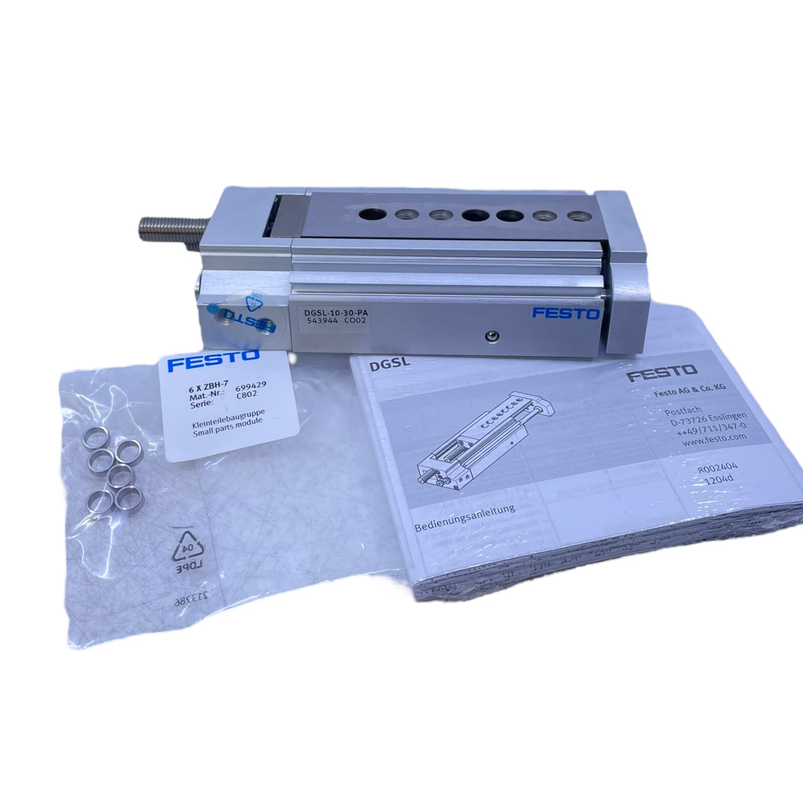 Festo DGSL-10-30-PA Mini Carriage 543944 for Proximity Switch 1.5 to 8bar