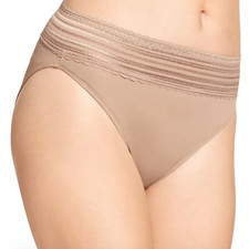 Warner's L53958 No Pinching No Problems Toasted Almond High Cut Brief Size M