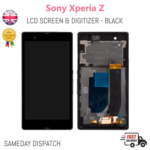 For Sony Xperia Z C6603 C6602 Touch Screen Digitiser LCD Display + Frame Black