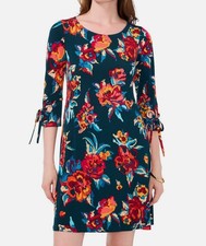 MSK Women's Blue Floral-Print Shift Dress Petite Size PM