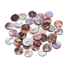 40Pcs Natural Pearl Shell Button, 15mm 2 Hole Mother of Sewing Button, Purple