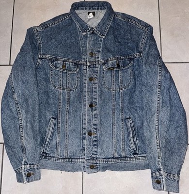 Vtg 70s 80s Lee Riders Denim Trucker Jacket Made USA PATD-153438 Size XL