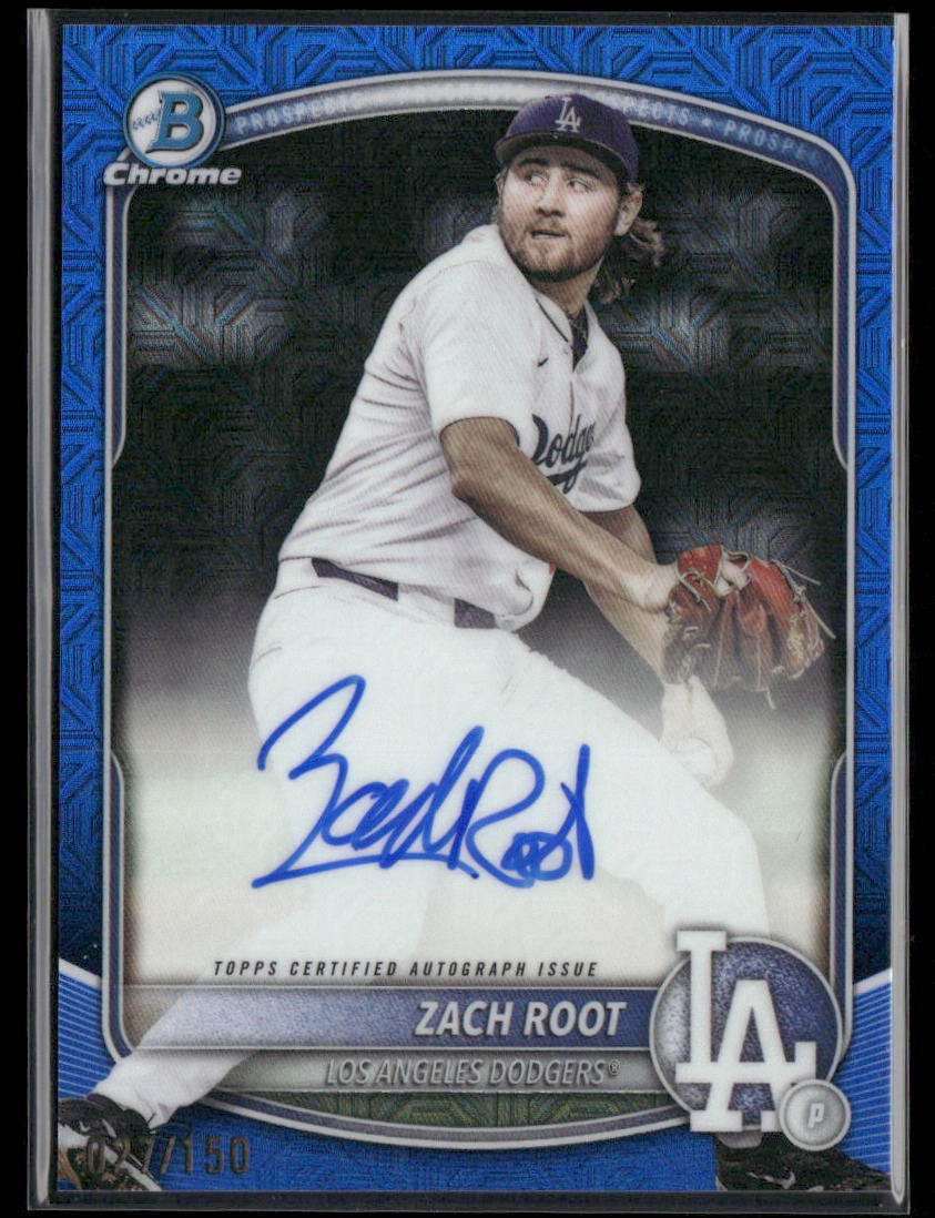 2025 Bowman Draft #BMAZR Zach Root Blue Mojo Auto /150