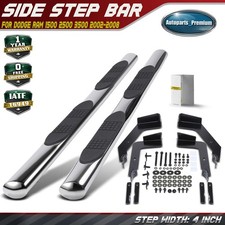 4in Chrome Ss 304 Oval Side Step Bars For Dodge Ram 1500 2500 3500 2002-2008 4in Chrome Ss 304 Oval Side Step Bars For Dodge Ram 1500 2500 3500 2002-2008
