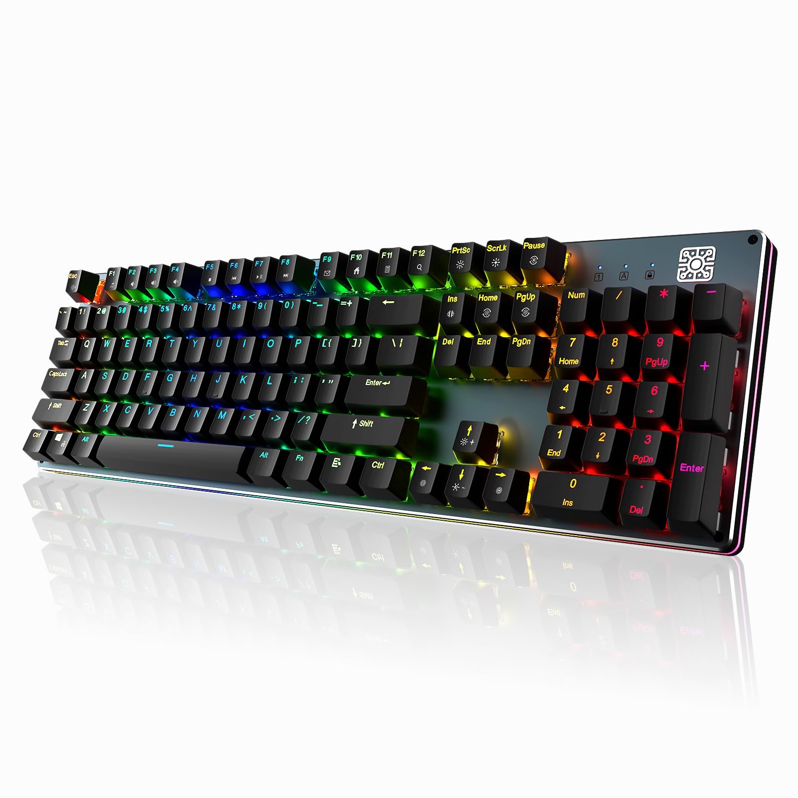 Black Emblem Mechanical Gaming Keyboard with Linear Red Switches, RGB Backlit...