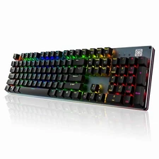 Black Emblem Mechanical Gaming Keyboard with Linear Red Switches, RGB Backlit...