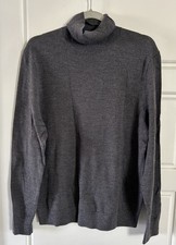 Banana Republic Fine Italian Merino Wool Blend Turtleneck Sweater Gray Medium