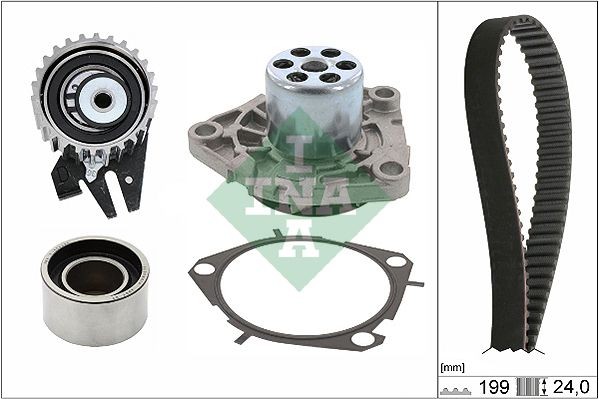 Ina Wasserpumpe + Zahnriemensatz FüR Alfa Romeo Fiat Lancia-image