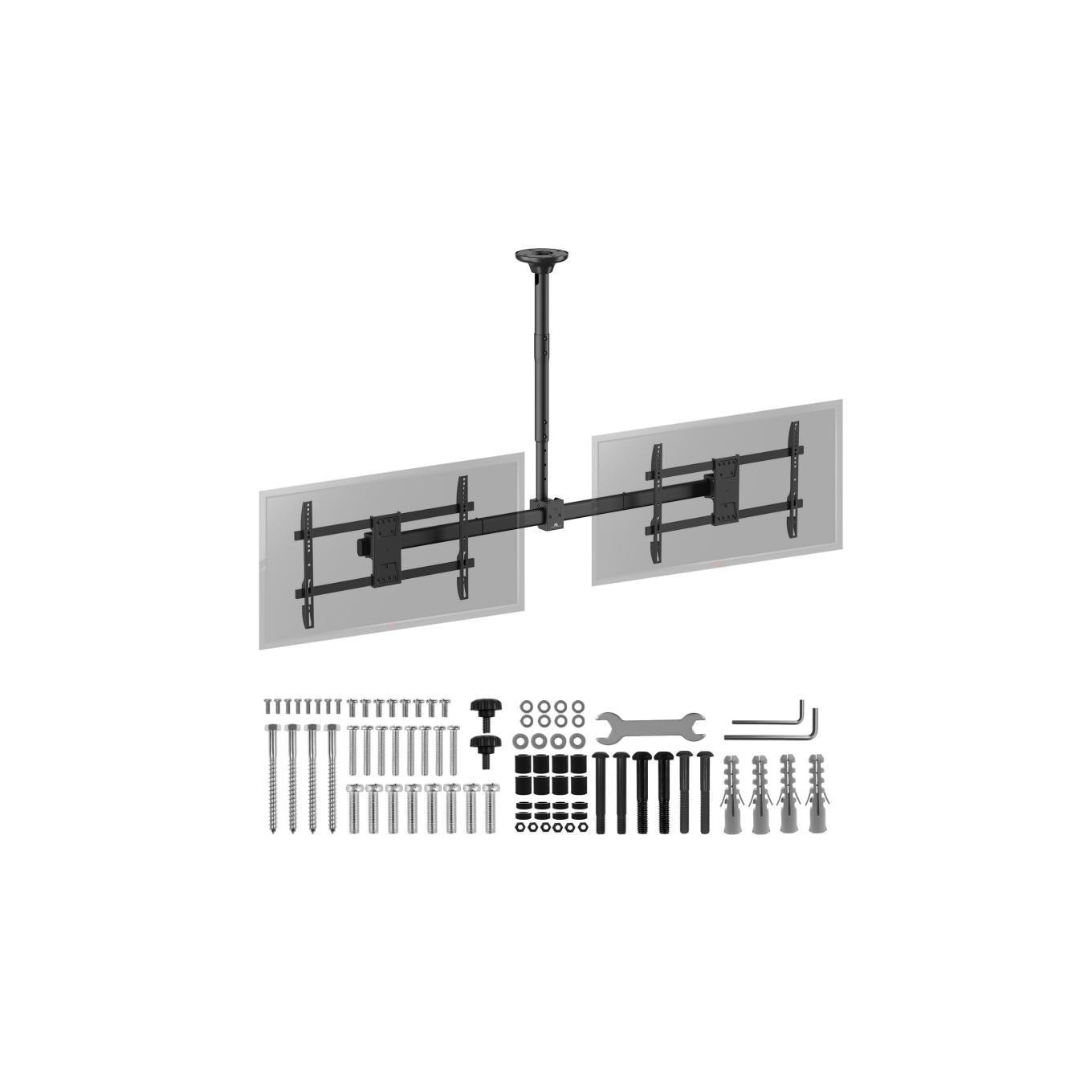 Maclean Soporte De Techo Doble Para Dos Tv Carga Max 2X40kg 34-60 Pulgadas Max Vesa 600X400 Mc-111 B Negro , Leroy Merlin - Imagen 2