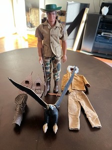 Figurine Big Jim Safari Mattel - Années 80, état Excellent Avec Accessoires