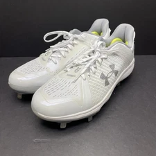 NEW Under Armour White Baseball Cleats Metal Men 12 UA Yard Low MT 3025592-100