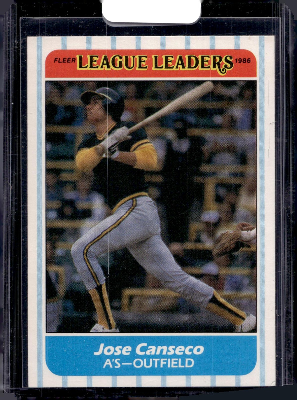 1986 Fleer League Leaders #3 Jose Canseco