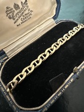 Vintage 10ct Gold Flattened Marina Anchor Link Bracelet 9.2g, 19cm |Antique Box