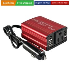 150W Car Power Inverter 12V DC to 110V AC Converter Vehicle Adapter Plug Outl...