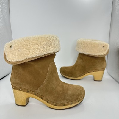 Ugg-Linea Ankle Boot Fold Over Cuff Heel Women 7 US 1006985