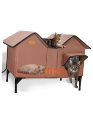 Outdoor Cat House Weatherproof for Winter - Extra Large Cat House Heated Brown