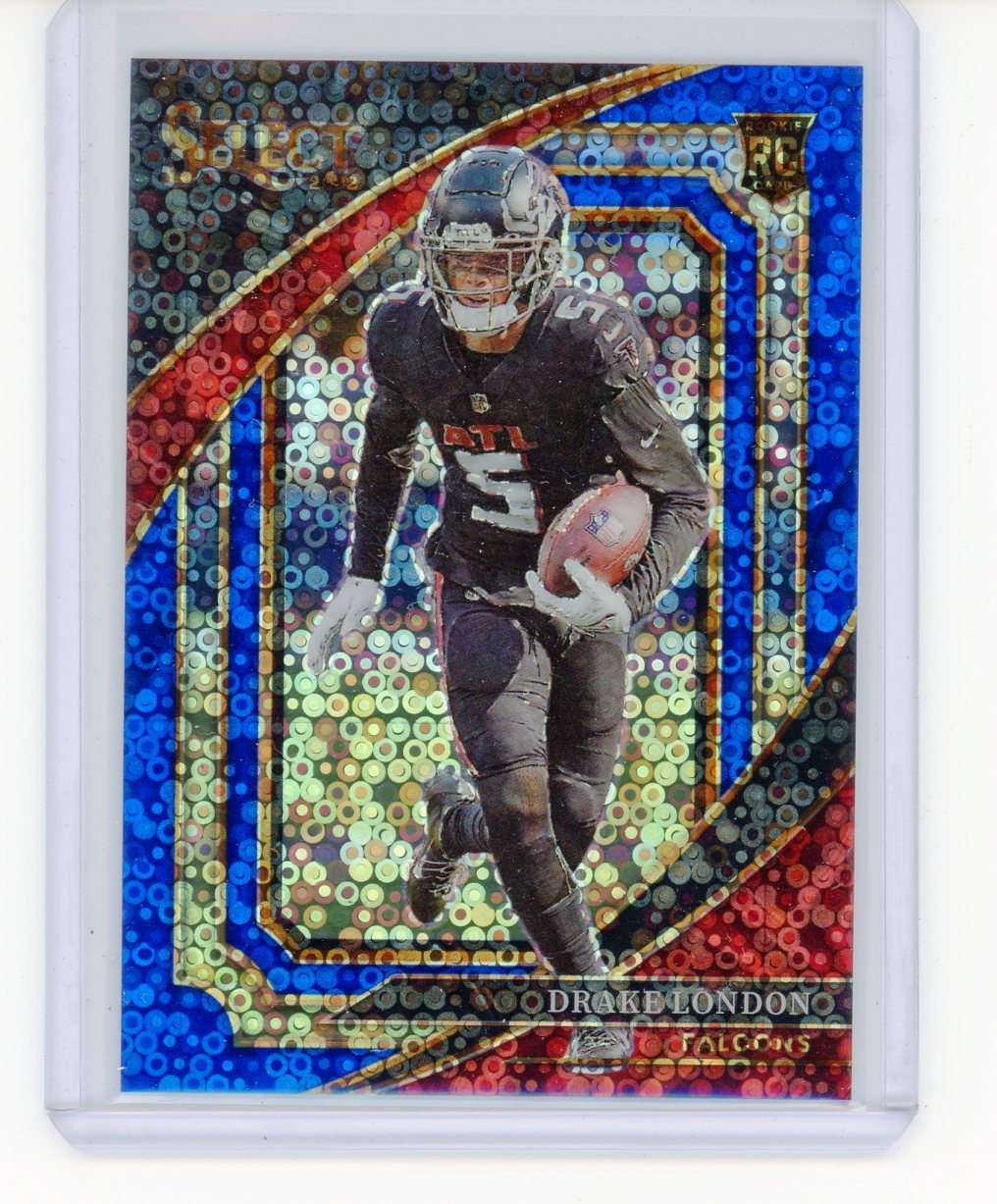 Drake London 2022 Select Football Rookie Disco Blue Prizm Suite Level #21/25