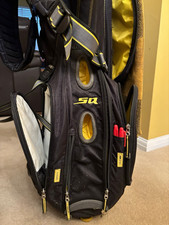 Nike SasQuatch Stand Golf Bag Black/Yellow 4-Way Divider 6 Pockets Nylon