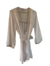 Lejaby Paris Neiman Marcus Robe/Gown Set Embroidered Size Small