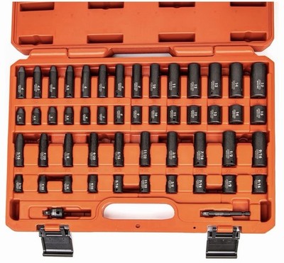 NEIKO 02436A 1/4 Drive Impact Socket Set 50pcs Metric & Standard, Deep & Shallow